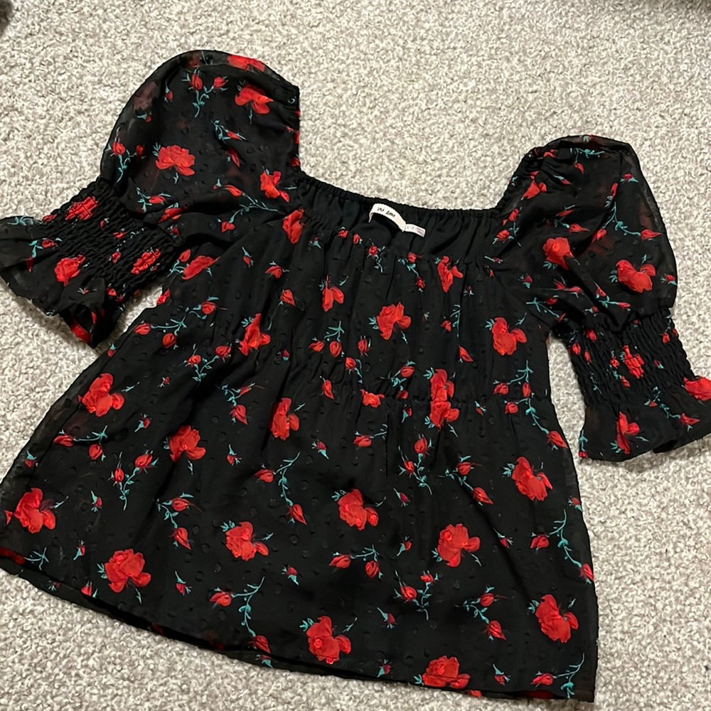 Francesca’s floral blouse